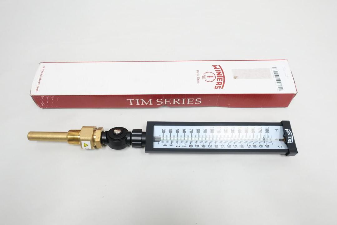 WINTERS TIM104A INDUSTRIAL THERMOMETER 9IN 3/4IN NPT 30-180F