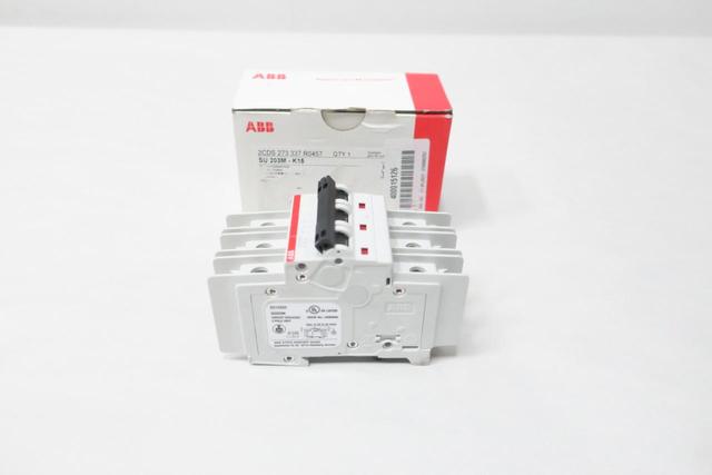 ABB SU203M-K15 2CDS 273 337 R0457 CIRCUIT BREAKER 3P 15A AMP 277/480V-AC