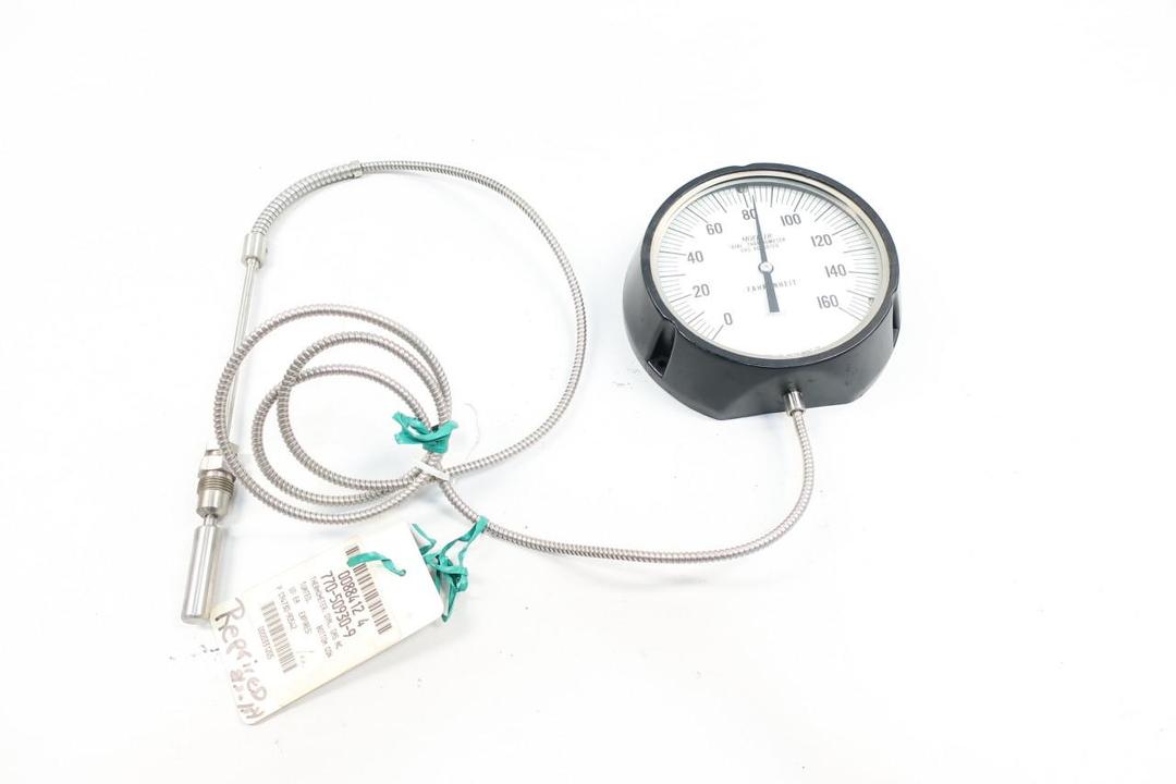 MOELLER 61203959407 GAS ACTUATED THERMOMETER 6IN DIAL 2-1/4IN PROBE 0-160F 
