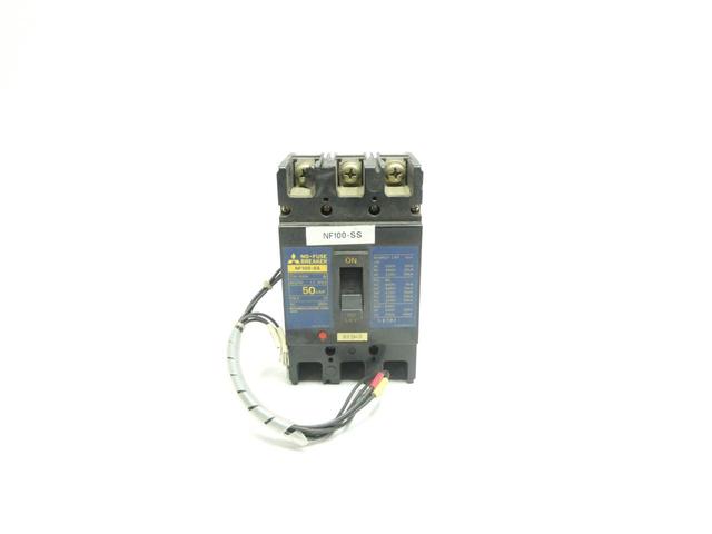 MITSUBISHI NF100-SS350 MOLDED CASE CIRCUIT BREAKER 3P 50A AMP 220V-AC