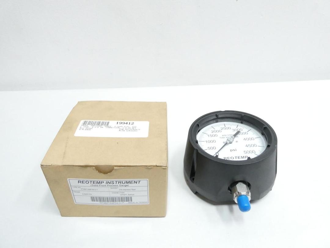 REOTEMP PT45P1A4P34-D-T PRESSURE GAUGE 4-1/2IN 1/4IN NPT 0-5000PSI