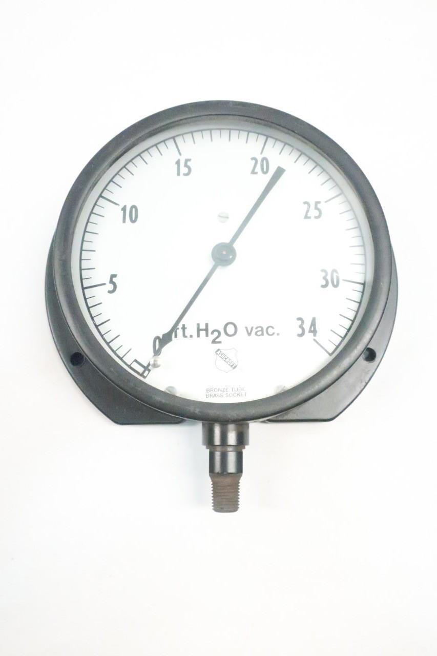 ASHCROFT PRESSURE GAUGE 6IN 0-34FT-H2O 1/4IN NPT