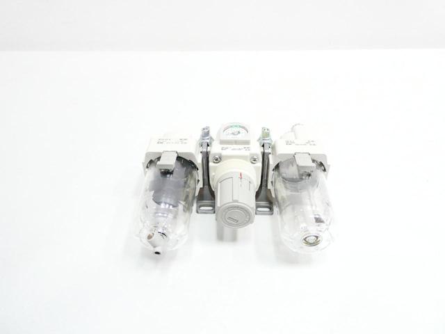 SMC AC30-03E-B FILTER, REGULATOR AND LUBRICATOR COMBO 3/8IN NPT 0.05-0.85MPA