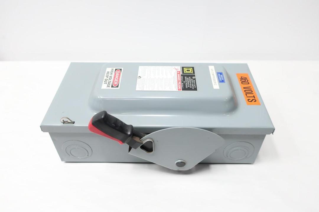 SQUARE D HU362 NON-FUSIBLE DISCONNECT SWITCH 3P 60A AMP 600V-AC 600V-DC