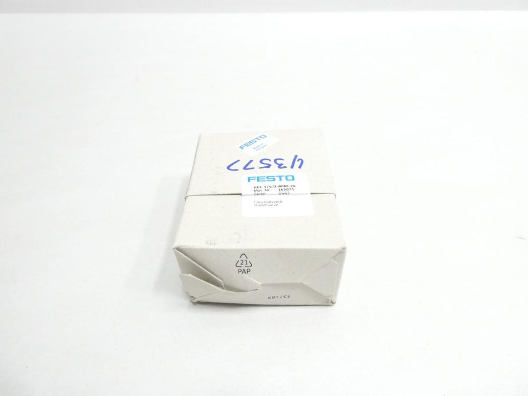 FESTO HEE-1/4-D-MINI-24 ON/OFF VALVE 21.6-26.4V-DC 240PSI 1/4IN NPT