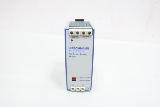 HIRSCHMANN RPS60 POWER SUPPLY 115/230V-AC 2.5A AMP 24V-DC