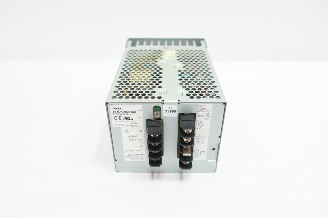 OMRON S8JX-G30024CD POWER SUPPLY 120/240V-AC 14A 24V-DC