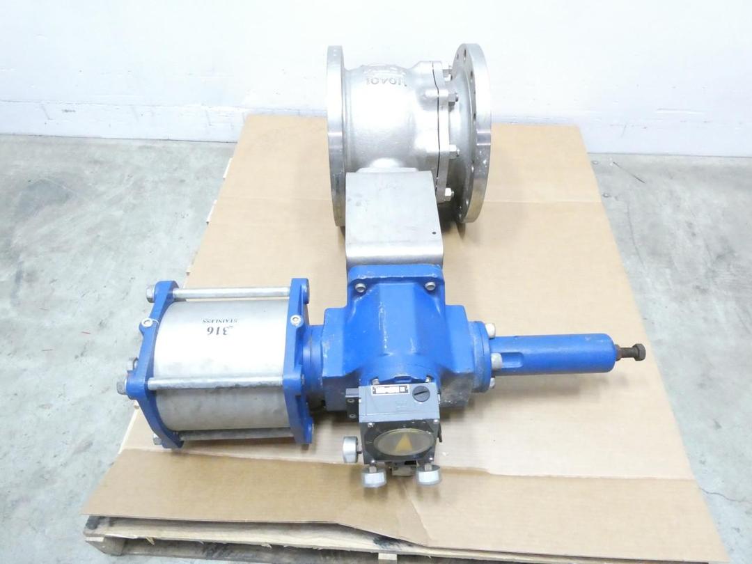 KTM W0401 V100 PNEUMATIC STAINLESS FLANGED V-PORT BALL CONTROL VALVE 10IN 150