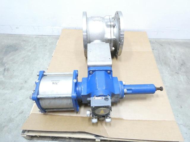 KTM W0401 V100 PNEUMATIC STAINLESS FLANGED V-PORT BALL CONTROL VALVE 10IN 150