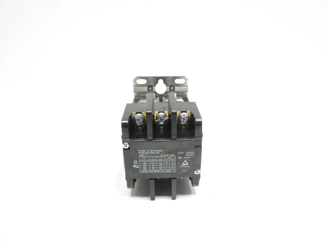 POTTER BRUMFIELD P30P42D12P1-24 CONTACTOR 24V-DC 30A AMP