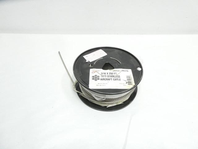 FEHR 2S9187-00250 7X19 STAINLESS AIRCRAFT CABLE 3/16IN X 250FT