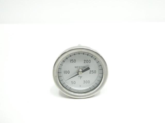 WESTON 265632-906 BIMETAL THERMOMETER 3-1/4IN 4-1/2IN 50-300F 3/4IN NPT