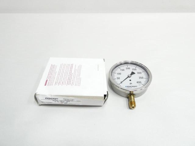 ASHCROFT 35-1009-AWL-02L-400# PRESSURE GAUGE 3.5IN 1/4IN NPT 0-400PSI