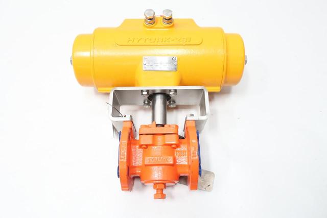 XOMOX 061 HYTORK XL0281U-S80-SCW-Y00 PNEUMATIC IRON FLANGED PLUG VALVE 1IN 150
