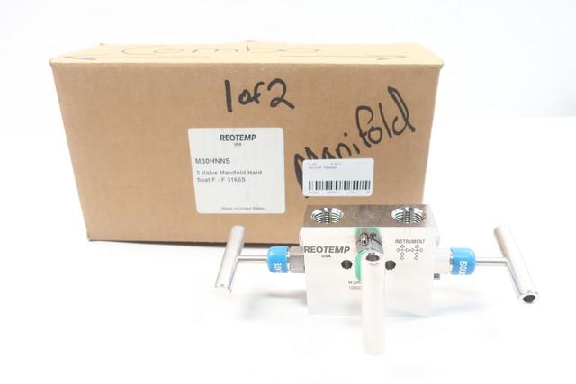 REOTEMP M30HNNS 3 VALVE STAINLESS MANIFOLD