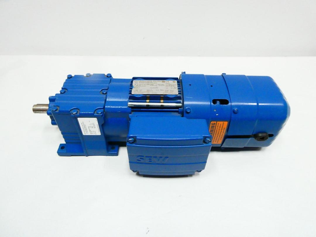 SEW EURODRIVE R17DRS71S4BE05HR/AS7W GEARMOTOR 3PH 230/460V-AC 78-470RPM 0.5HP