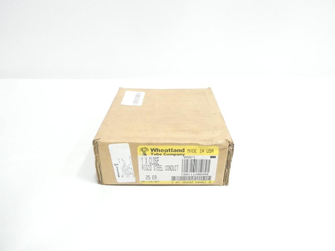 BOX OF 25 WHEATLAND E-32152-C 05601 RIGID STEEL CONDUIT NIPPLE 1IN X CLOSE