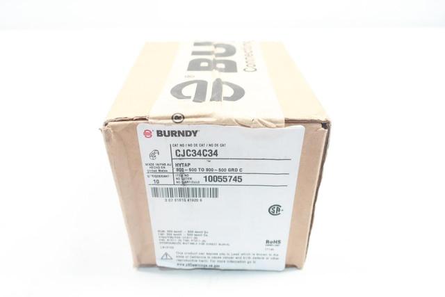 BOX OF 10 BURNDY CJC34C34 HYTAP GROUND CONNECTOR