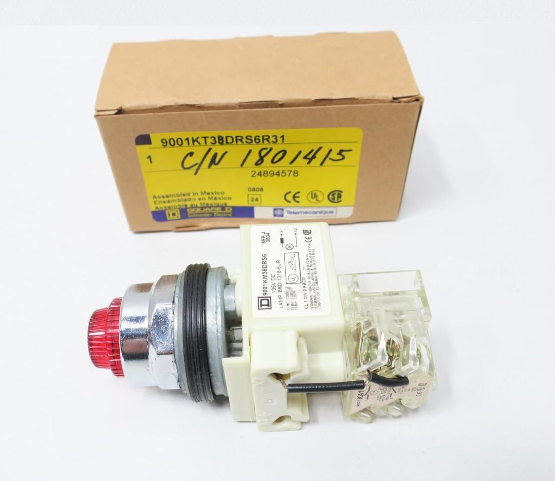 SQUARE D 9001KT38DRS6R31 RED PILOT LIGHT 135V-DC