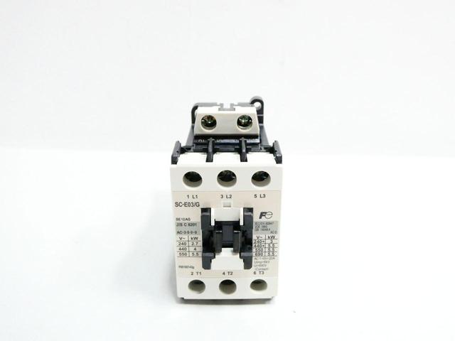 FUJI SC-E03G AC CONTACTOR 24V-DC 20A AMP 7-1/2HP