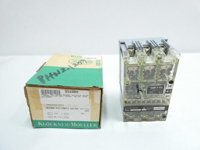 KLOCKNER MOELLER NZM6-63/ZM6C-26/50 CIRCUIT BREAKER 3P 26-50A AMP 600V-AC