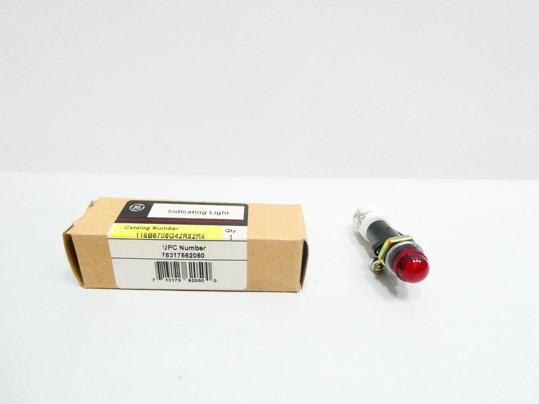 GENERAL ELECTRIC GE 116B6708G42R52R4 RED INDICATING LIGHT 48V-DC