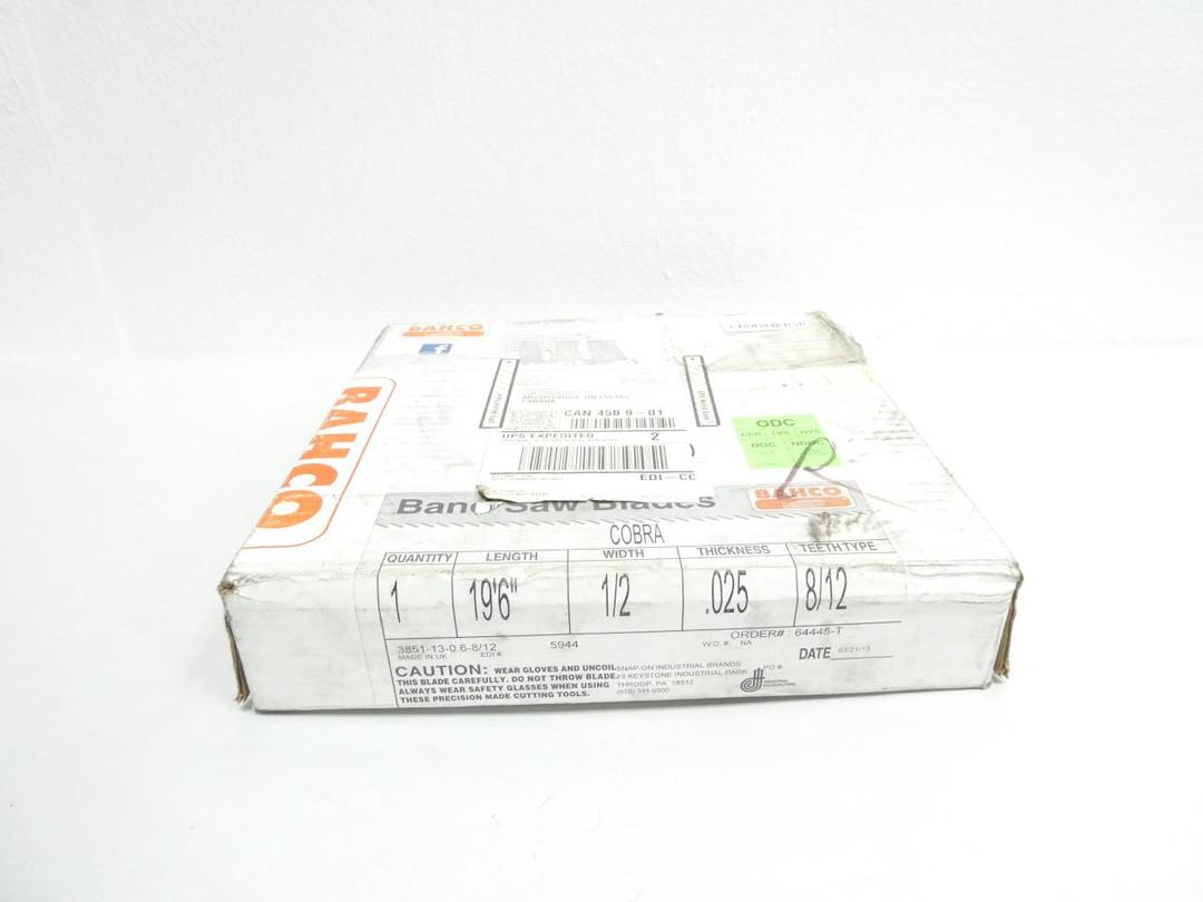 BAHCO 3851-13-0.6-8/12 64445-T BANDSAW BLADE 19FT-6IN 1/2IN 0.025IN