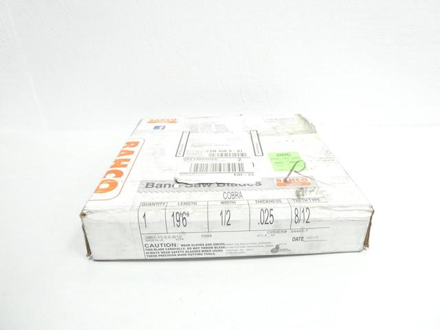 BAHCO 3851-13-0.6-8/12 64445-T BANDSAW BLADE 19FT-6IN 1/2IN 0.025IN