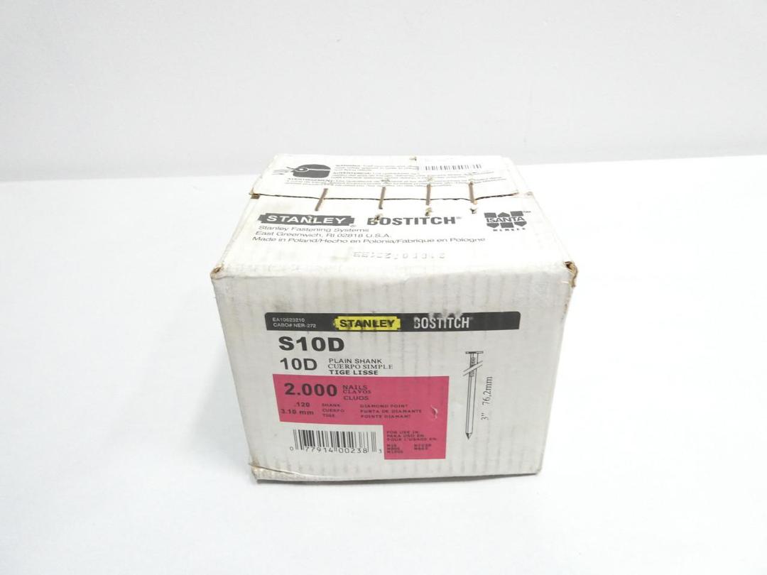 BOX OF 2000 STANLEY BOSTITCH S10D PLAIN SHANK 3IN