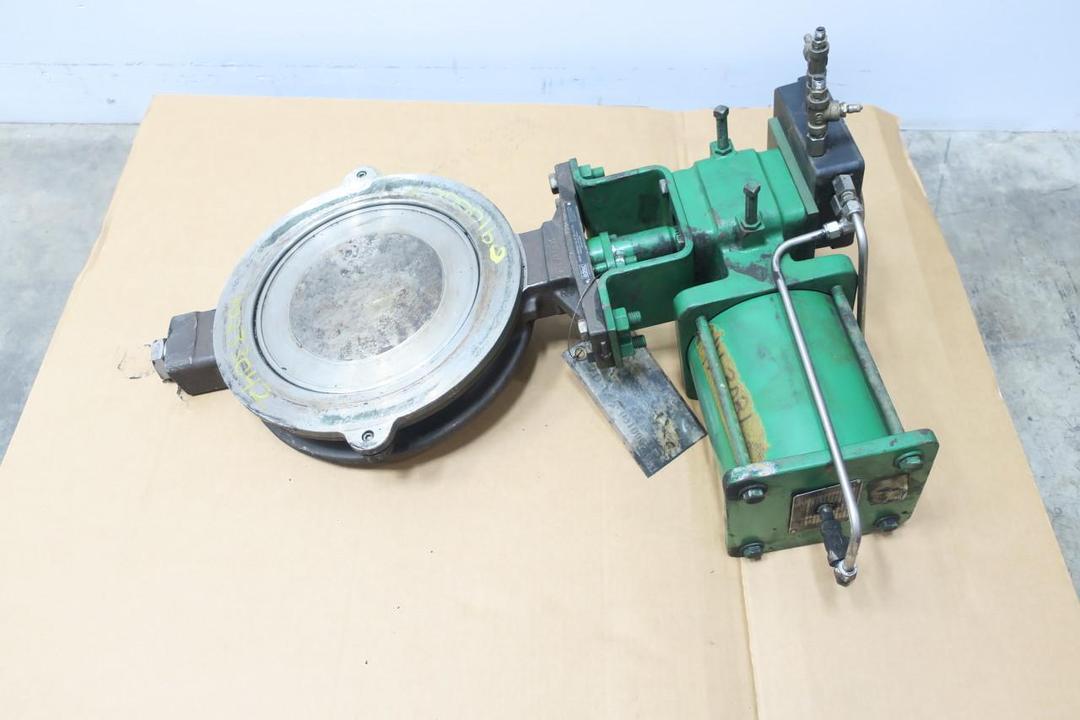FISHER 8550 1066 SIZE 75 PNEUMATIC STAINLESS WAFER CONTROL VALVE 12IN 150