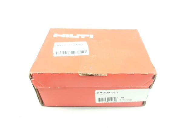 BOX OF 100 HILTI KB3 SS304 EXPANDALBE ANCHOR 1/4IN X 3-1/4IN