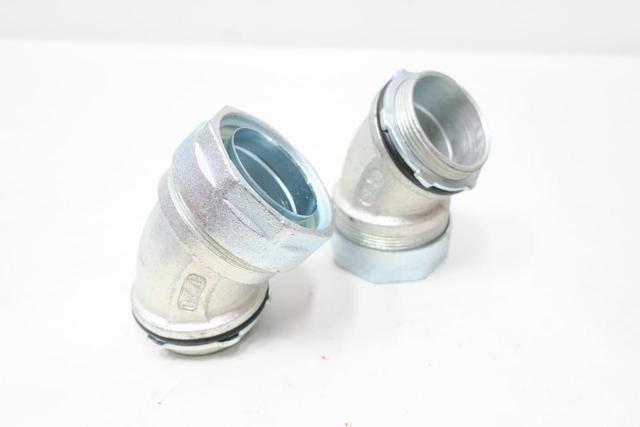BOX OF 2 EGS 4Q-4200 45DEG LIQUIDTIGHT IRON CONDUIT CONNECTOR 2IN