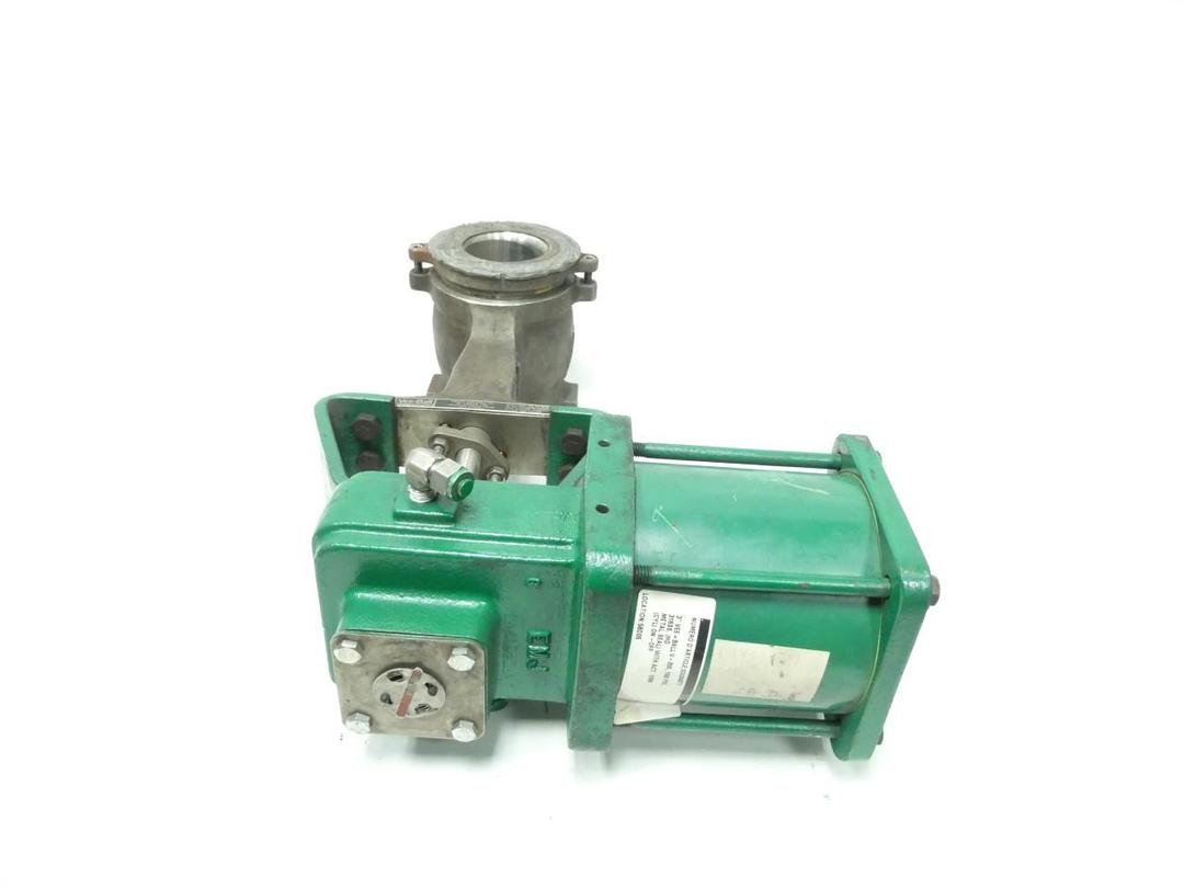 FISHER V100 1066 VEE-BALL PNEUMATIC STAINLESS WAFER CONTROL VALVE 3IN
