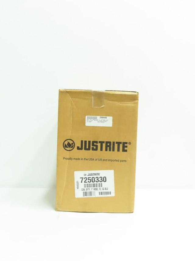 JUSTRITE 7250330 5GAL BLUE SAFETY CAN W/ 1IN HOSE