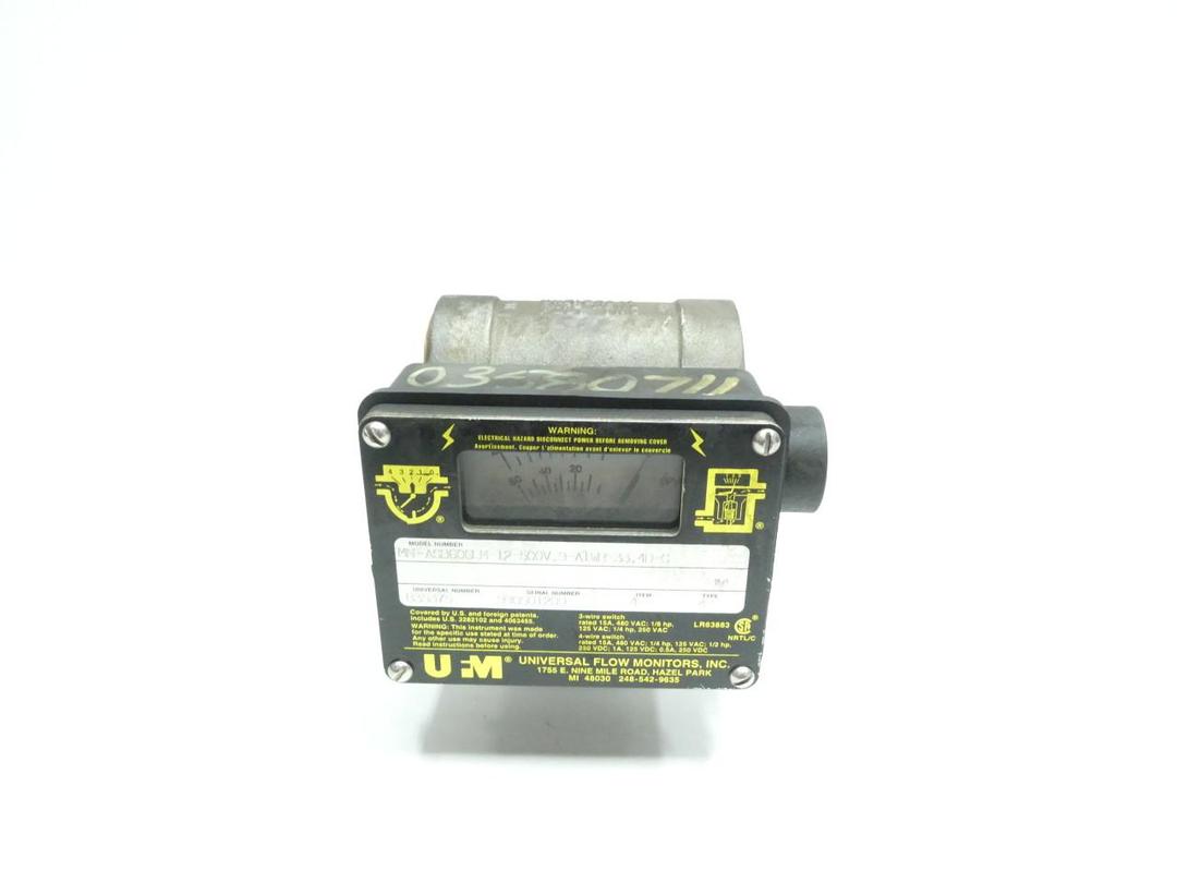 UFM MN-ASB60GLM-12-500V.9-A1WR-33.4D-C FLOW METER 0-60GPM 0-225LPM 1-1/2IN NPT
