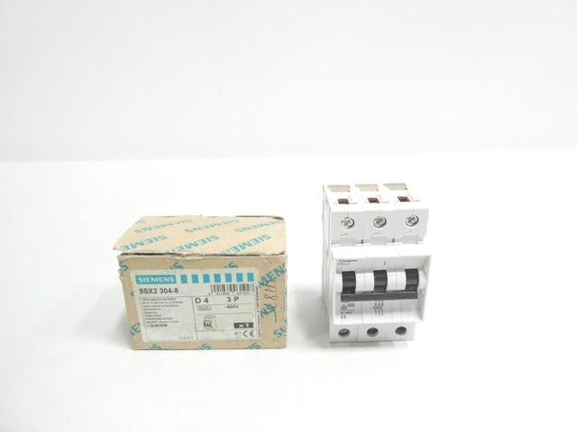 SIEMENS 5SX2 304-8 MINIATURE CIRCUIT BREAKER 3P 4A AMP 400V-AC