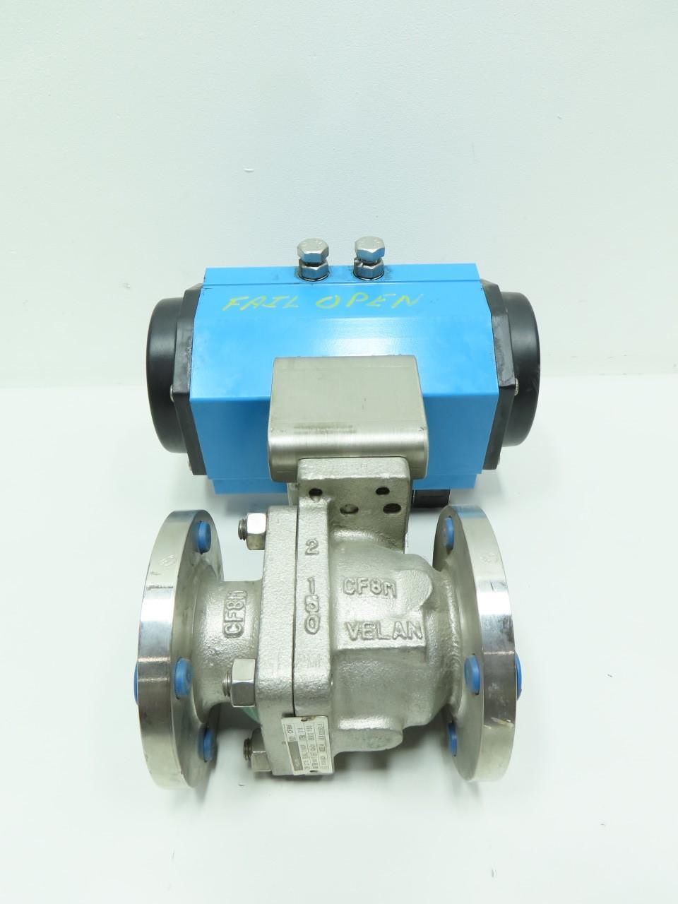 VELAN 01X13-BB2A PNEUMATIC STAINLESS FLANGED BALL VALVE 2IN 150