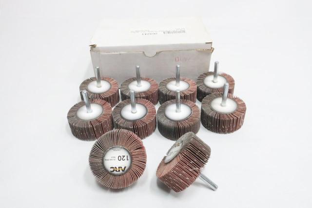 BOX OF 10 ARC 11341 MOUNTED FLAPWHEELS 2-1/2IN X 1IN X 1/4IN