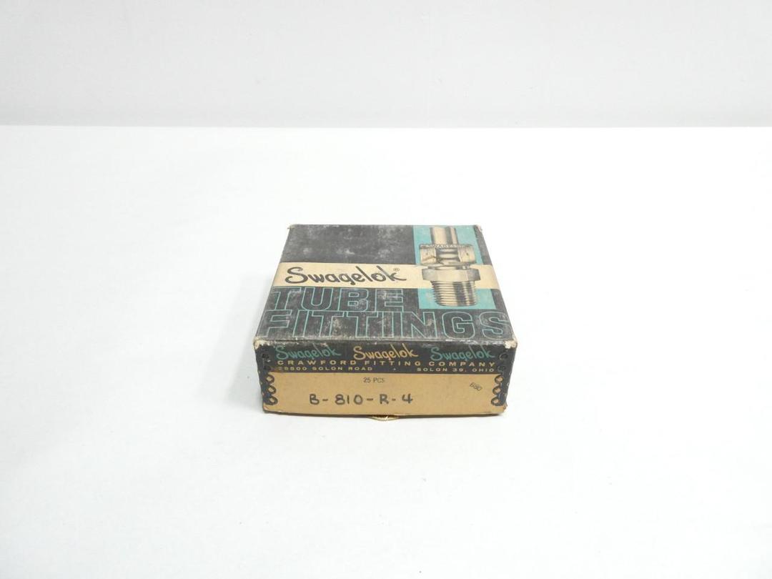 BOX OF 25 SWAGELOK B-810-R-4 BRASS TUBE REDUCER 1/2IN 1/4IN