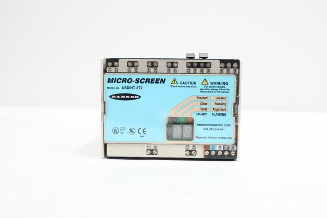 BANNER USDINT-2T2 MICRO-SCREEN SAFETY LIGHT CURTAIN CONTROLLER MODULE