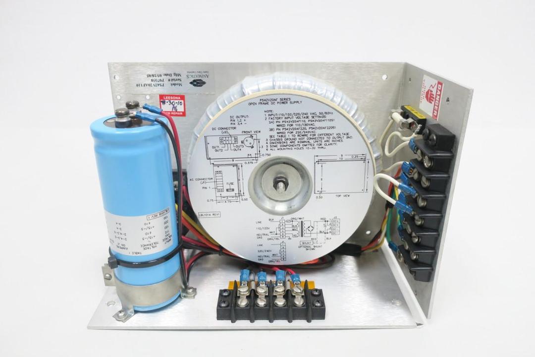 MOOG ANIMATICS PS42V20AF110 OPEN FRAME DC POWER SUPPLY 120/240V-AC 42V-DC 20A