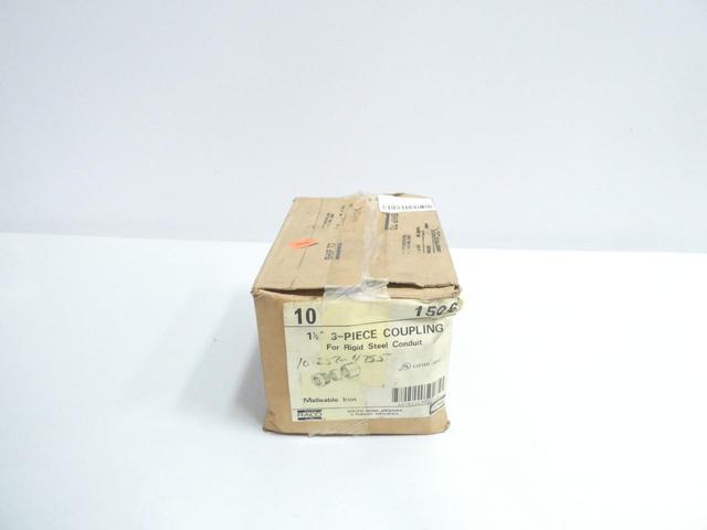 BOX OF 10 RACO 1506 3-PIECE COUPLING CONDUIT FITTING 1-1/2IN