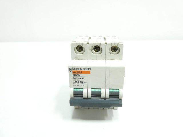 MERLIN GERIN 24464 MINIATURE CIRCUIT BREAKER 3P 6A AMP 480V-AC