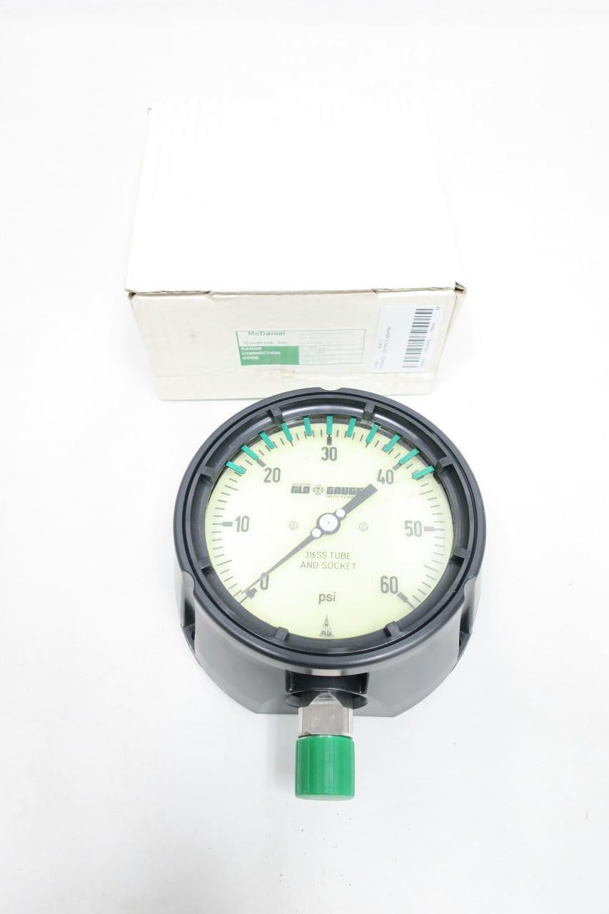 MCDANIEL CONTROLS MPB/SCCG AB20307 PRESSURE GAUGE 4-1/2IN 0-60PSI 1/2IN NPT