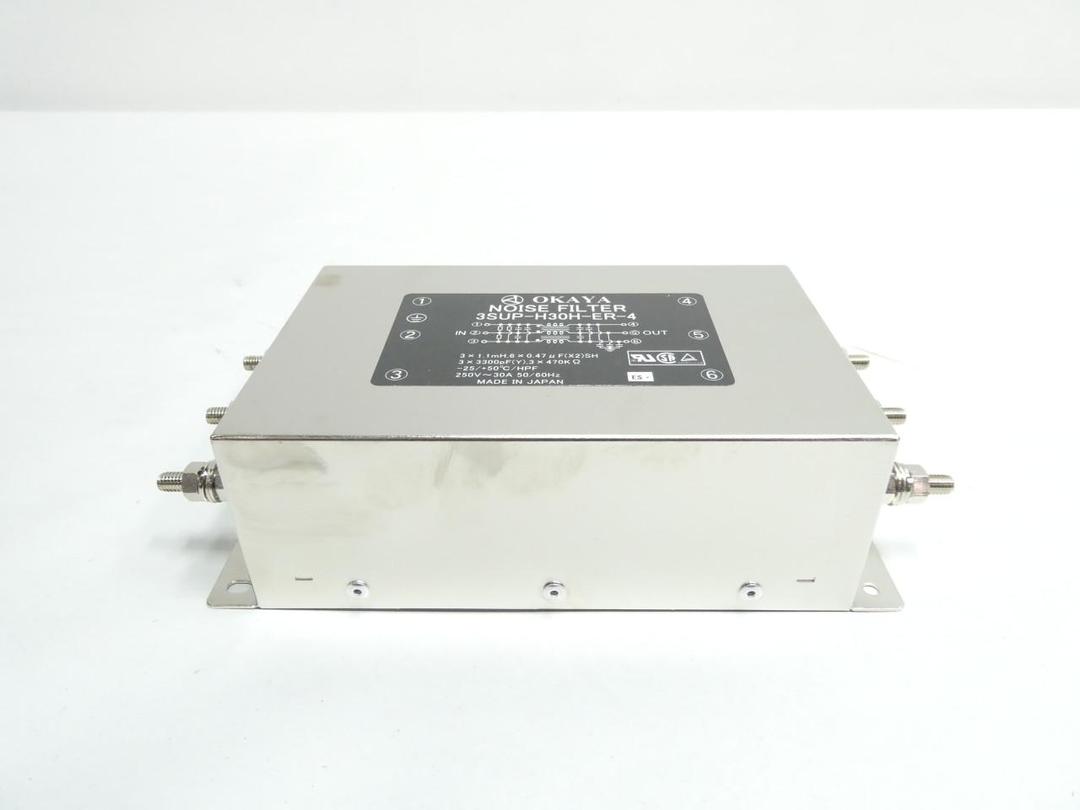 OKAYA 3SUP-H30H-ER-4 NOISE LINE FILTER 30A AMP 250V-AC