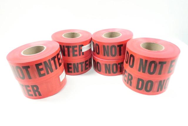 BOX OF 8 SB3103R10 BARRICADE TAPE 3IN X 1000FT