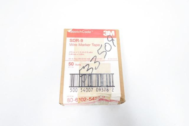 BOX OF 50 ROLLS 3M SDR-9 WIRE MARKER TAPE 0.215IN X 11FT