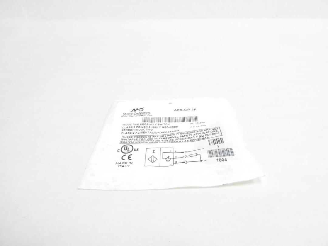 AUTOMATION DIRECT AES-CP-3F MICRO DETECTORS PROXIMITY SENSOR 10-30V-DC