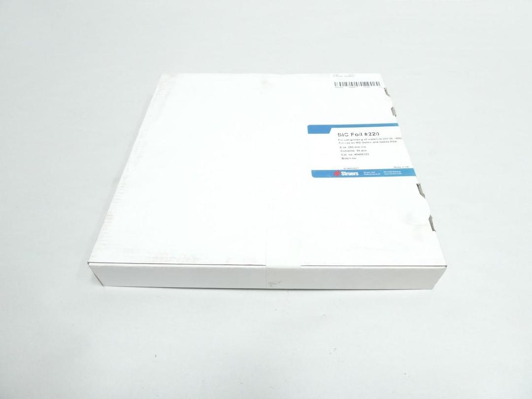BOX OF 50 STRUERS 40400223 SIC FOIL #220 ABRASIVE PAD 250MM DIA