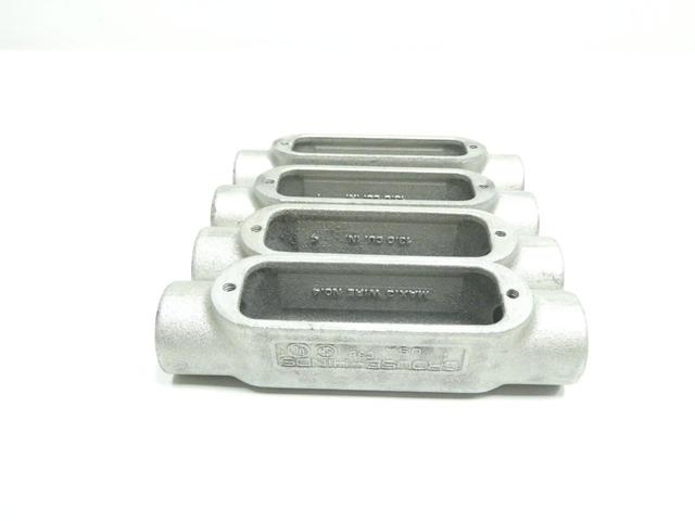 SET OF 4 CROUSE HINDS C38 IRON CONDUIT BODY C 1IN